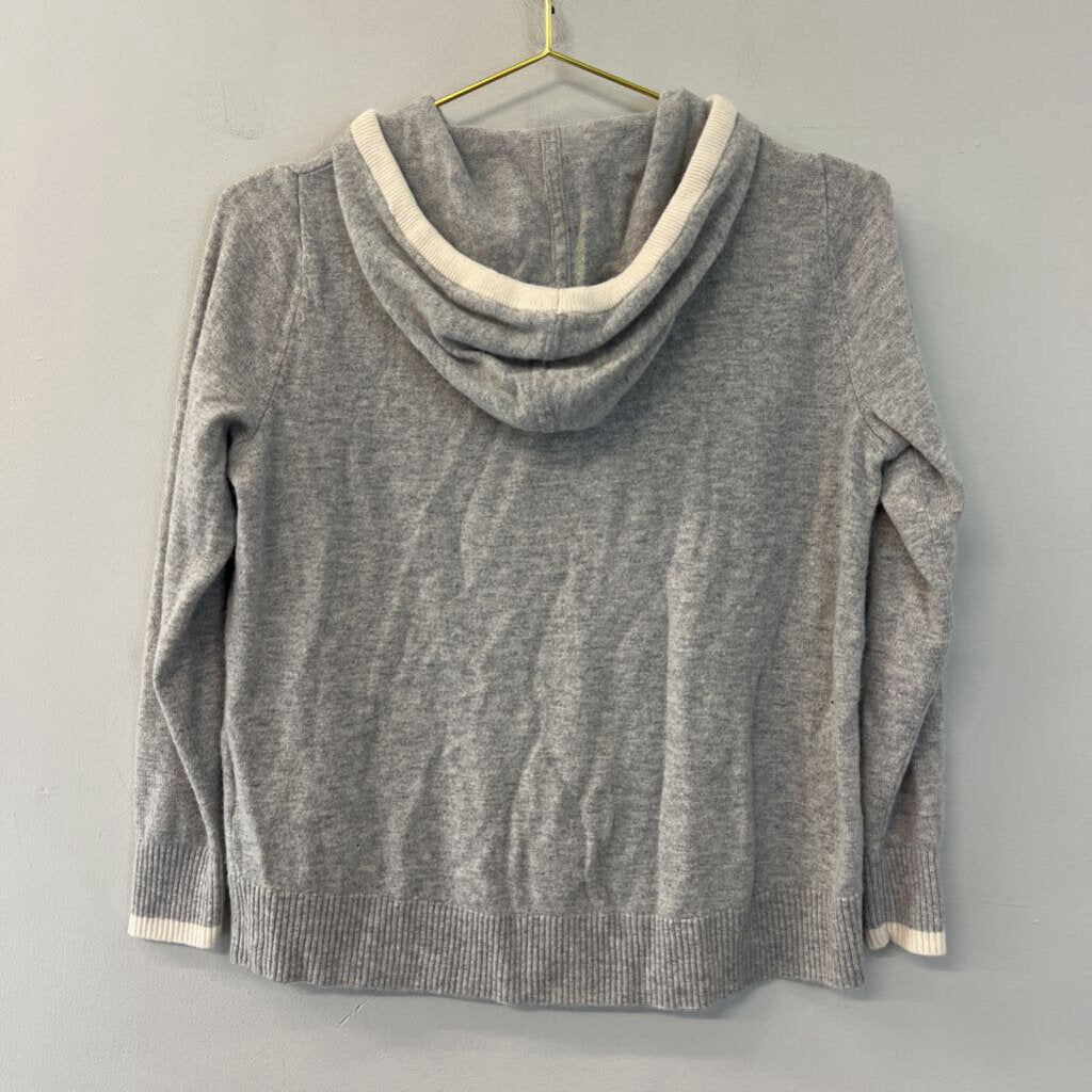 Summer Salt Grey/ Cream Soft Hooded Pullover Small