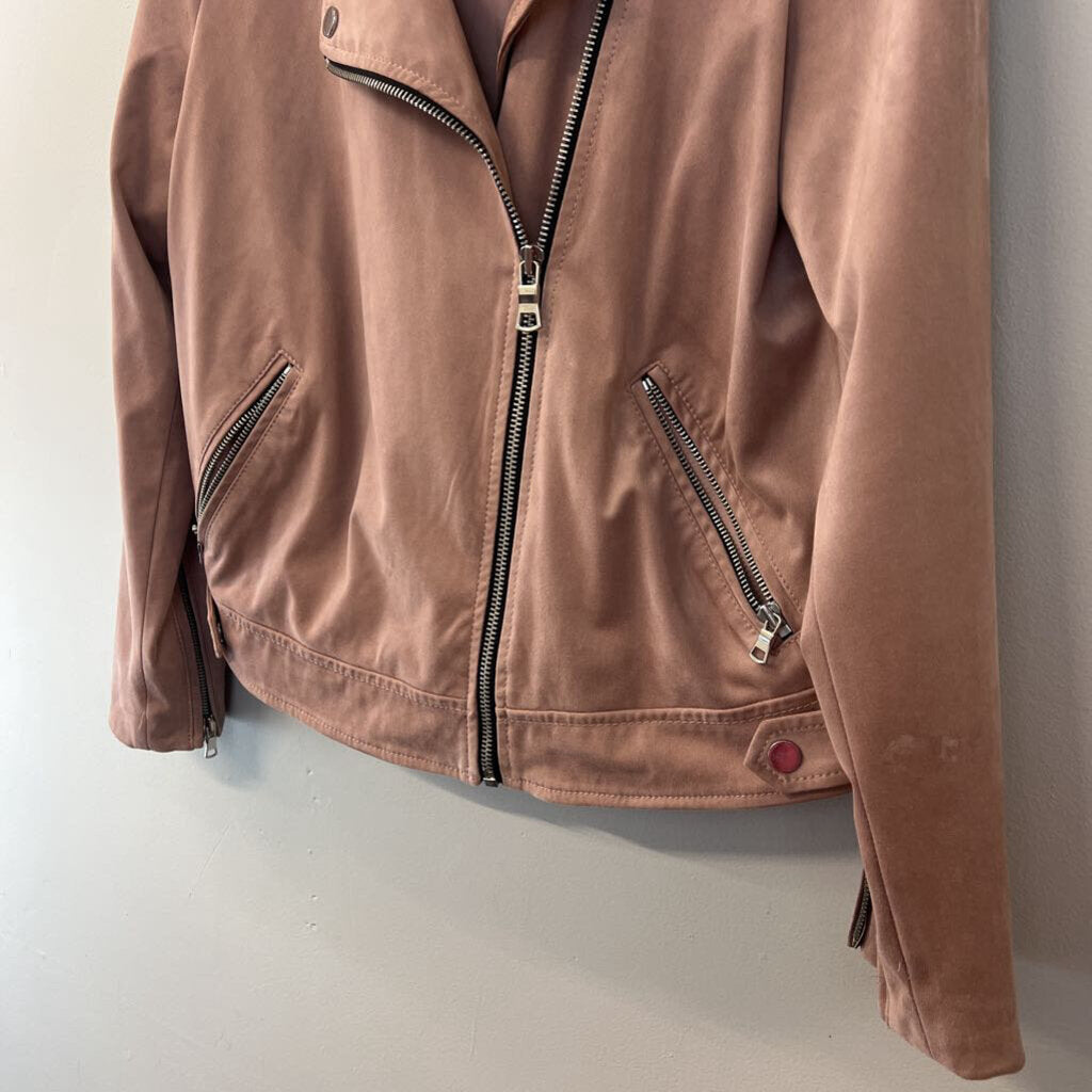 Loft Pink Suede Moto Jacket Medium