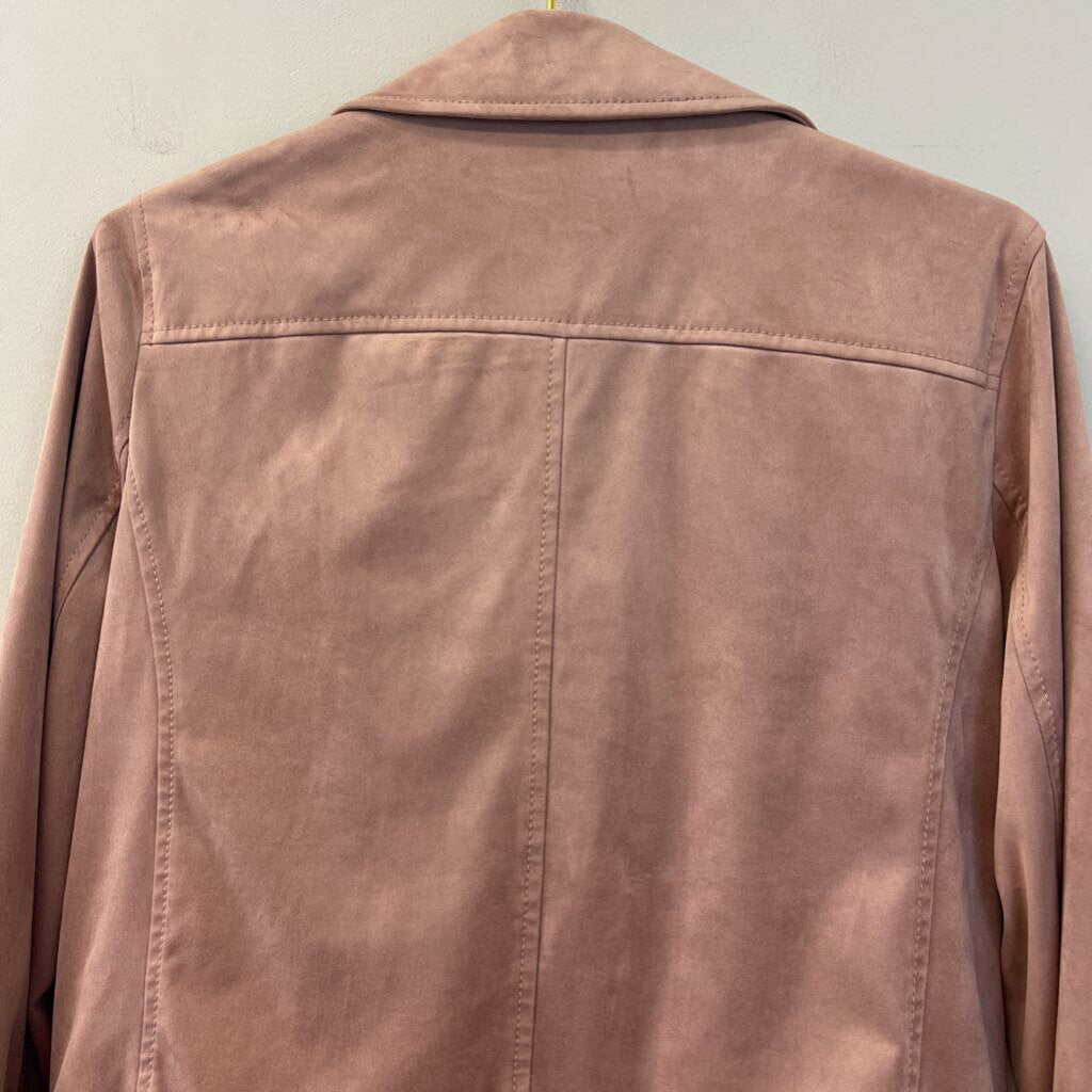 Loft Pink Suede Moto Jacket Medium