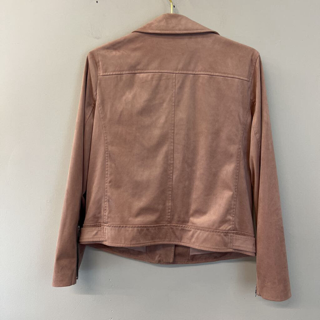 Loft Pink Suede Moto Jacket Medium