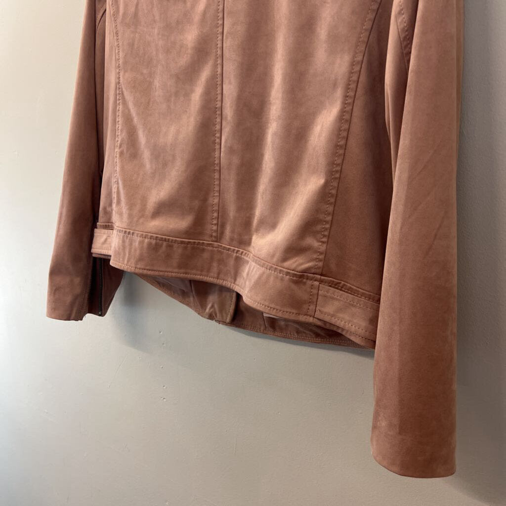 Loft Pink Suede Moto Jacket Medium