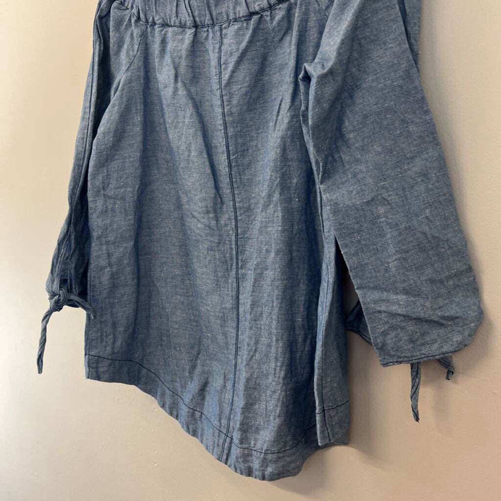 Free People Chambray Off Shoulder Top Extra Small