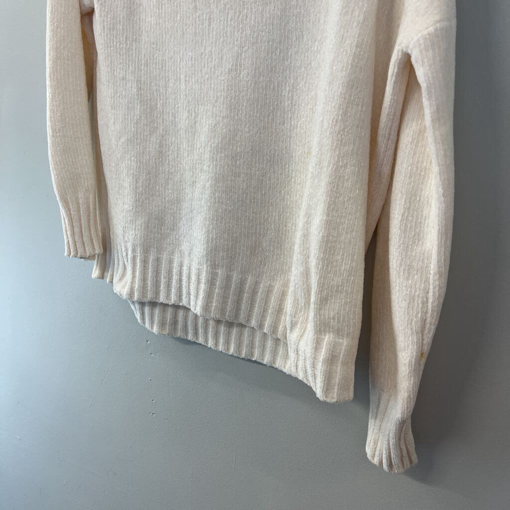 Three Dots Cream Soft Long Sleeve Off Shoulder Sweater Medium