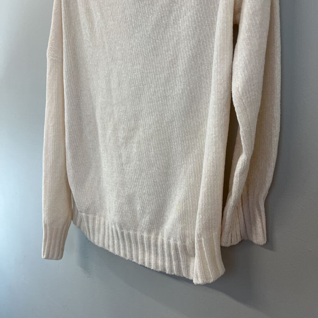 Three Dots Cream Soft Long Sleeve Off Shoulder Sweater Medium