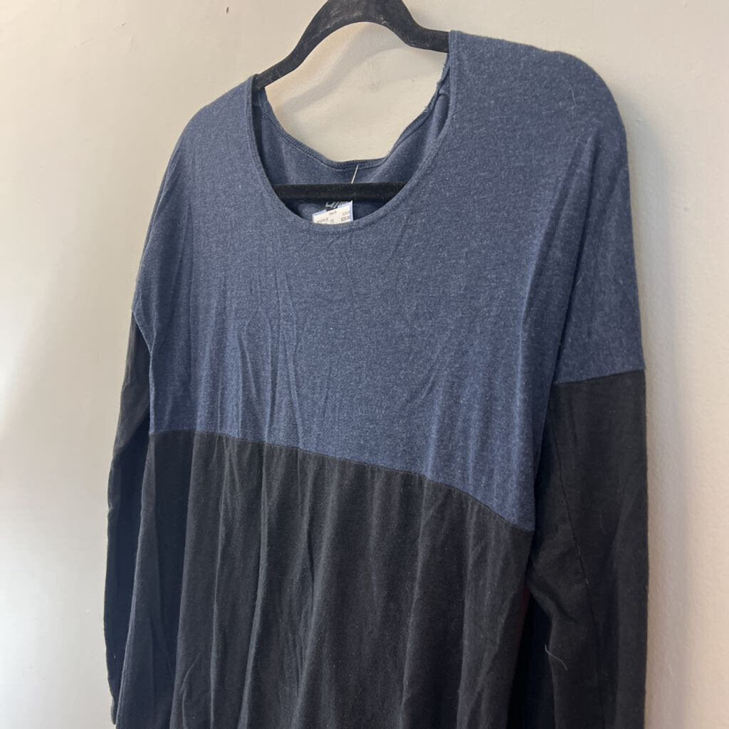 Alo Black/ Blue Color Block Long Sleeve Top Extra Small