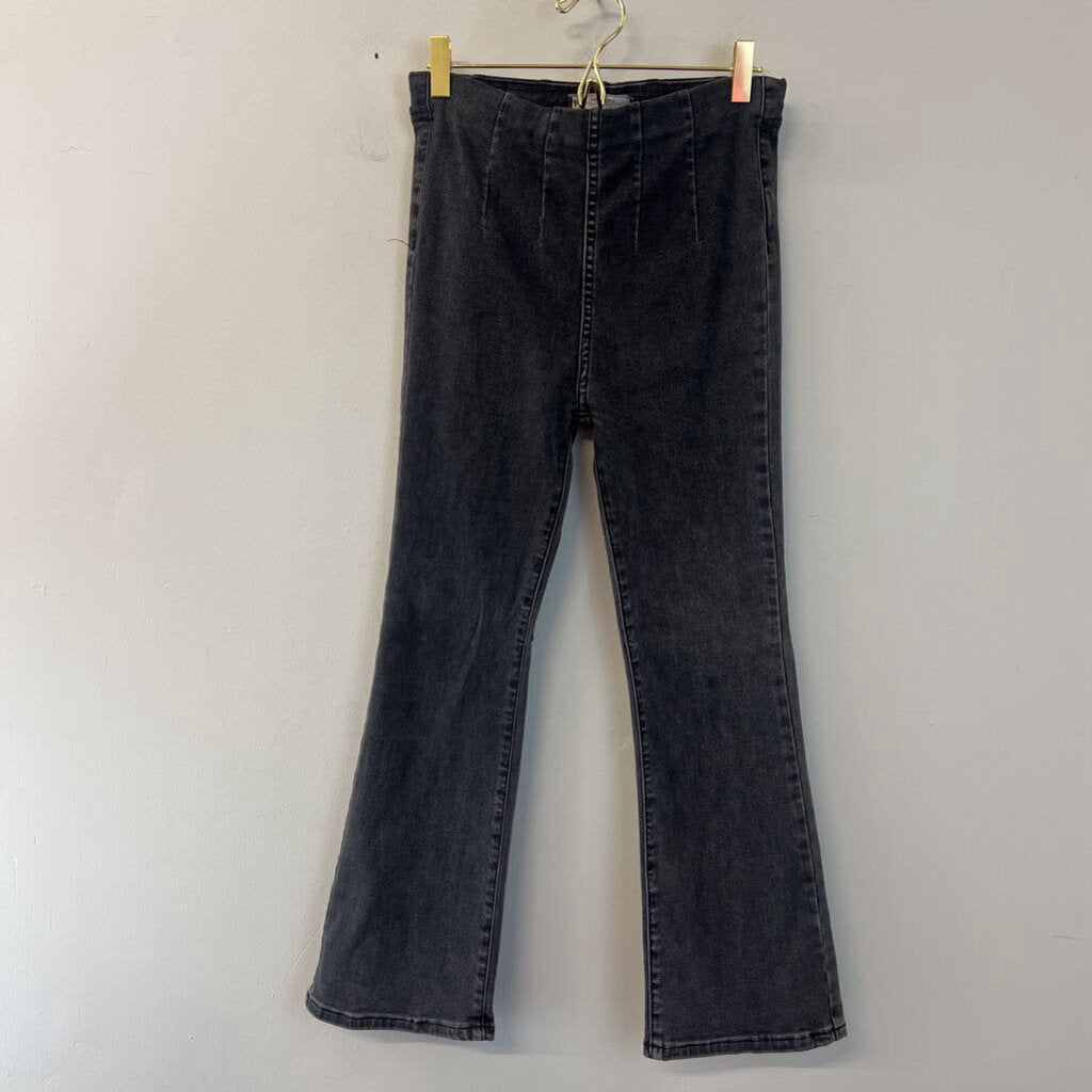 Free People Black Mini Flare Pull On Jeans 25