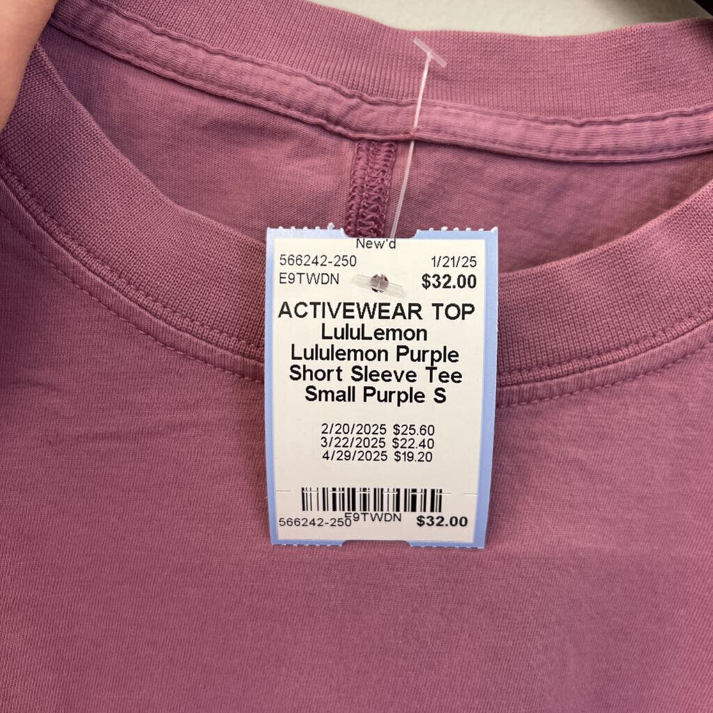 Lululemon Purple Short Sleeve Tee Small