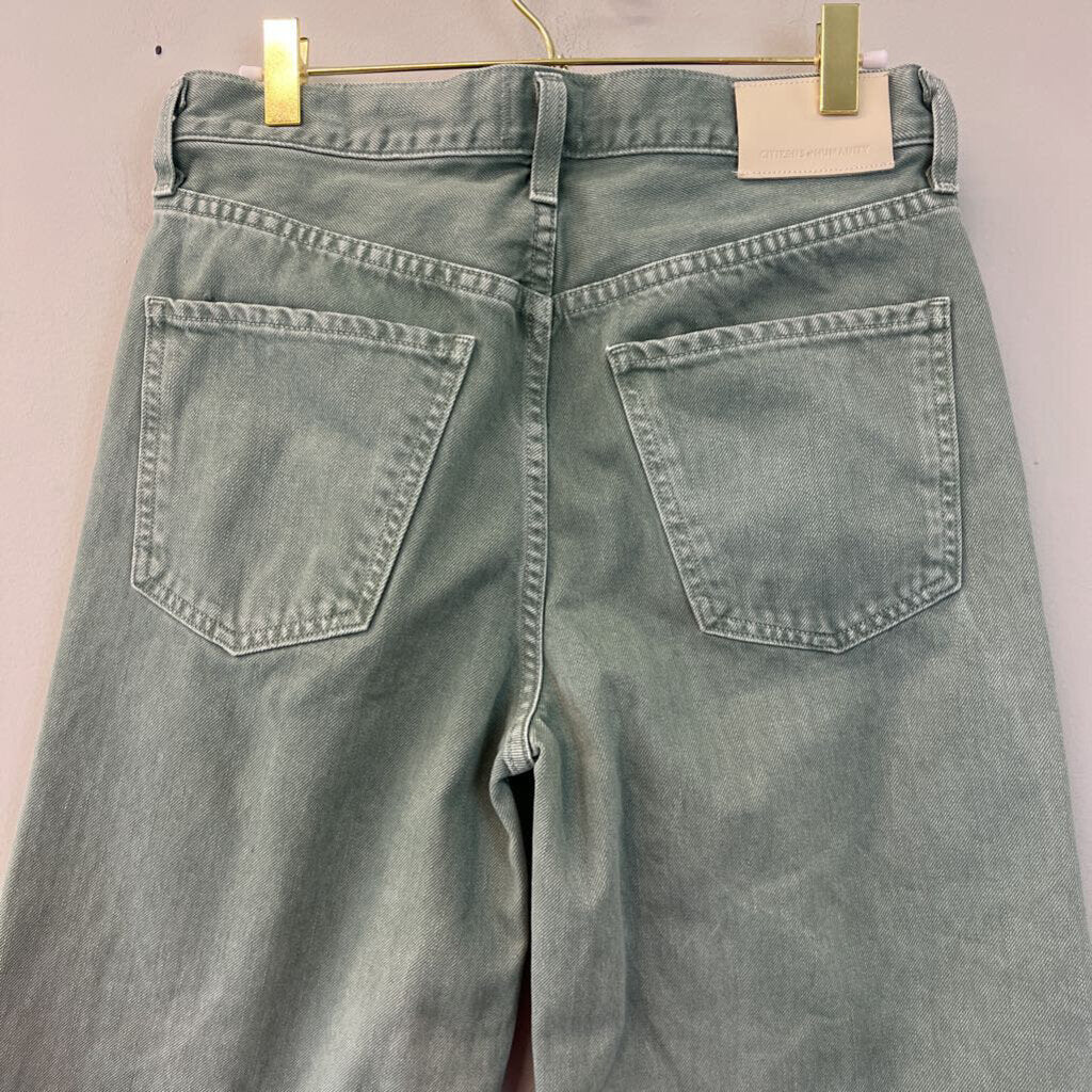 Citizens of Humanity Green Denim Wide Leg Pants 26