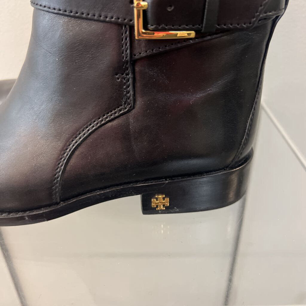 Tory Burch Black Leather Moto Boots 6.5