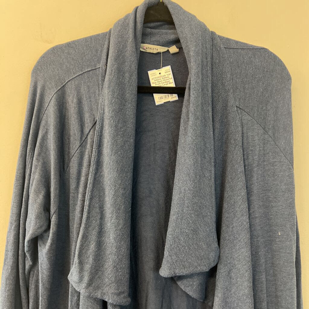 Athleta Blue Open Waterfall Front Cardigan Sweater Large