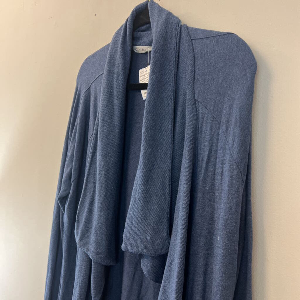 Athleta Blue Open Waterfall Front Cardigan Sweater Large