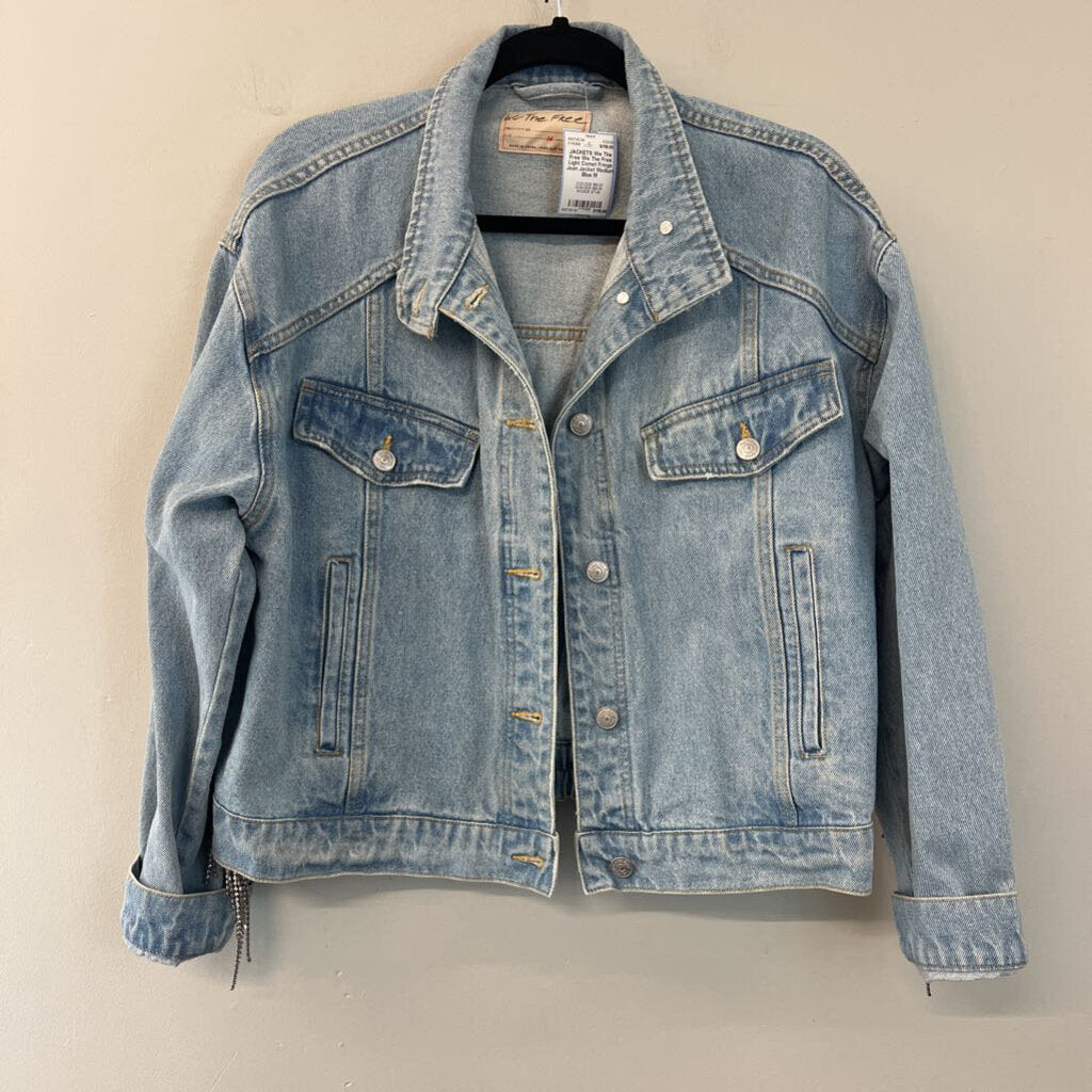 We The Free Light Comet Fringe Jean Jacket Medium