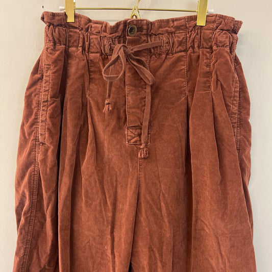 Free People Brown Margate Corduroy Paperbag Trouser Pants Large