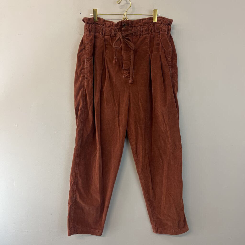 Free People Brown Margate Corduroy Paperbag Trouser Pants Large