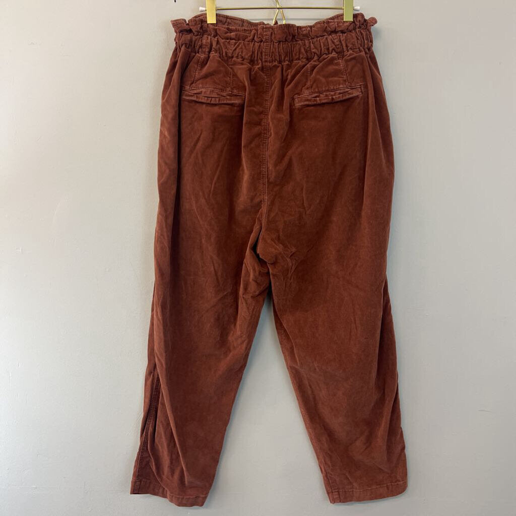 Free People Brown Margate Corduroy Paperbag Trouser Pants Large