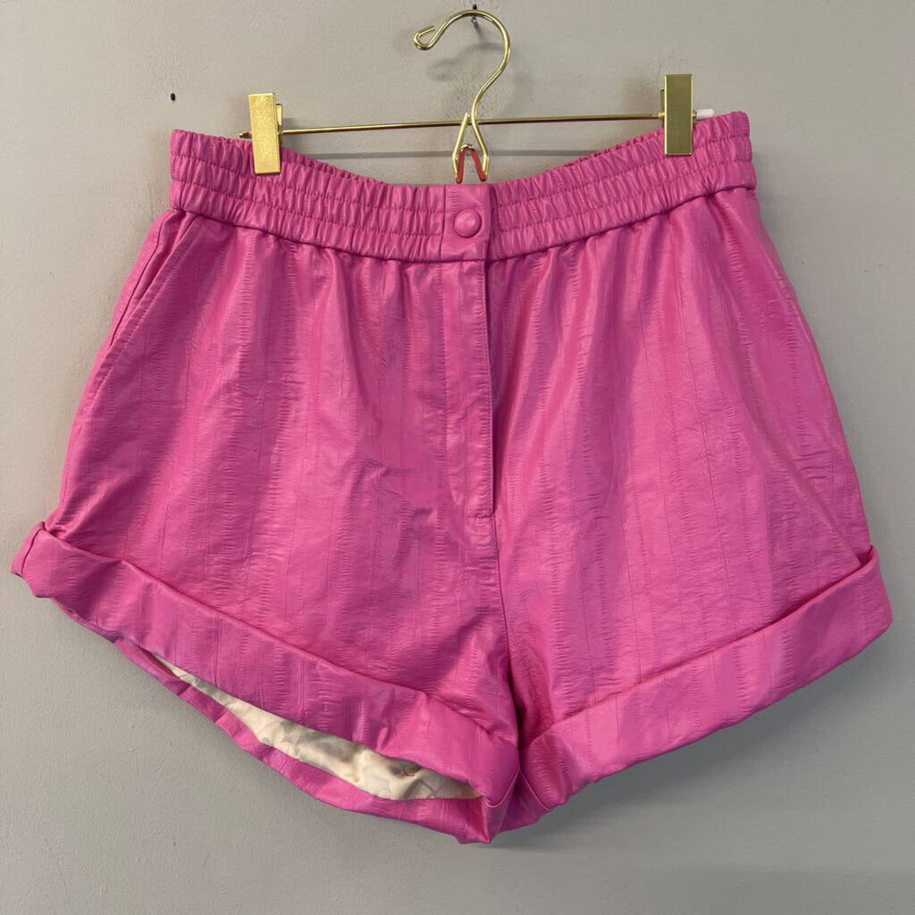 Rotate Pink Leather Shorts 10