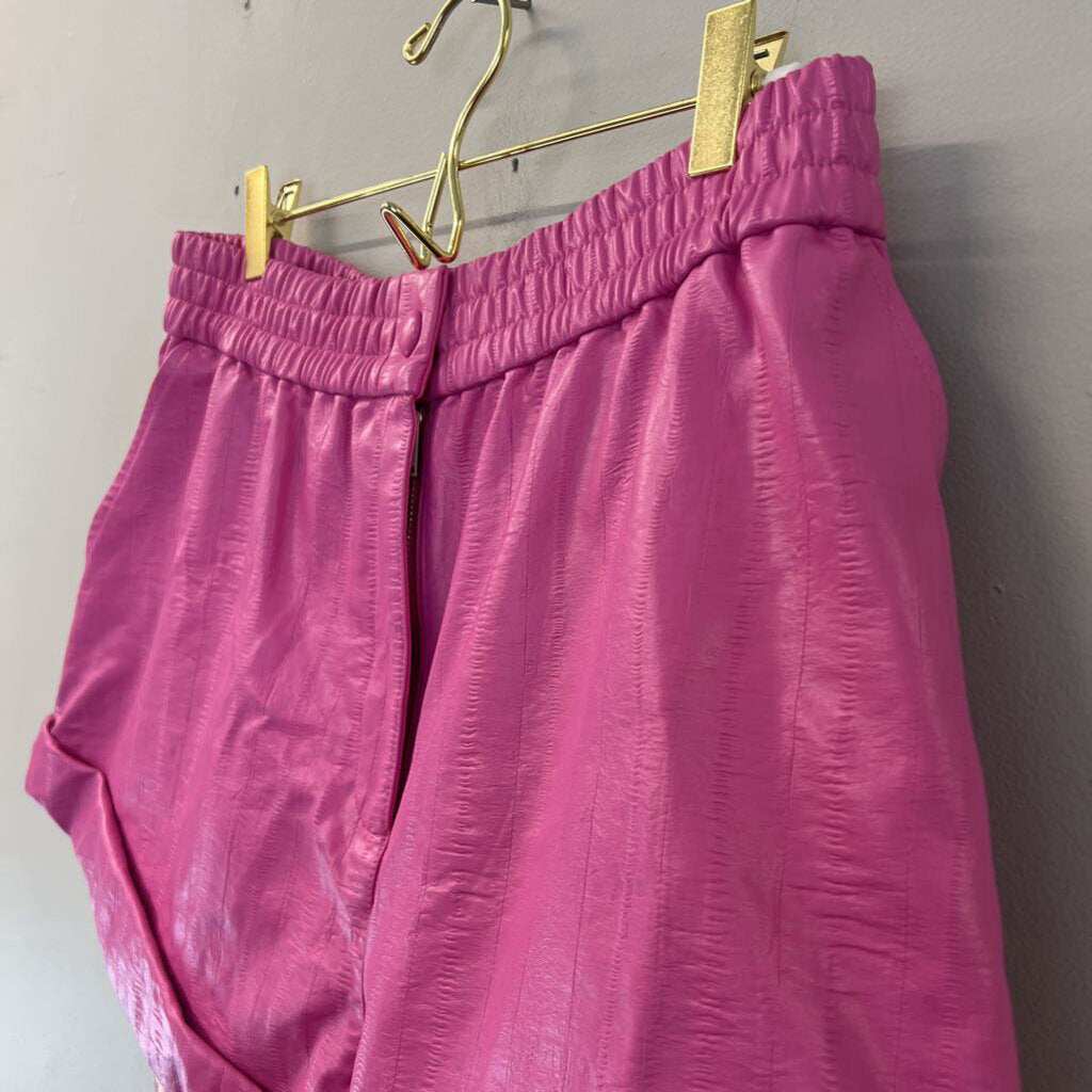 Rotate Pink Leather Shorts 10