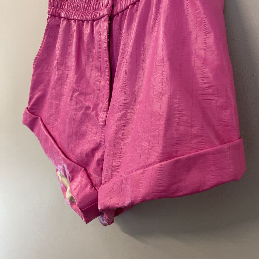 Rotate Pink Leather Shorts 10