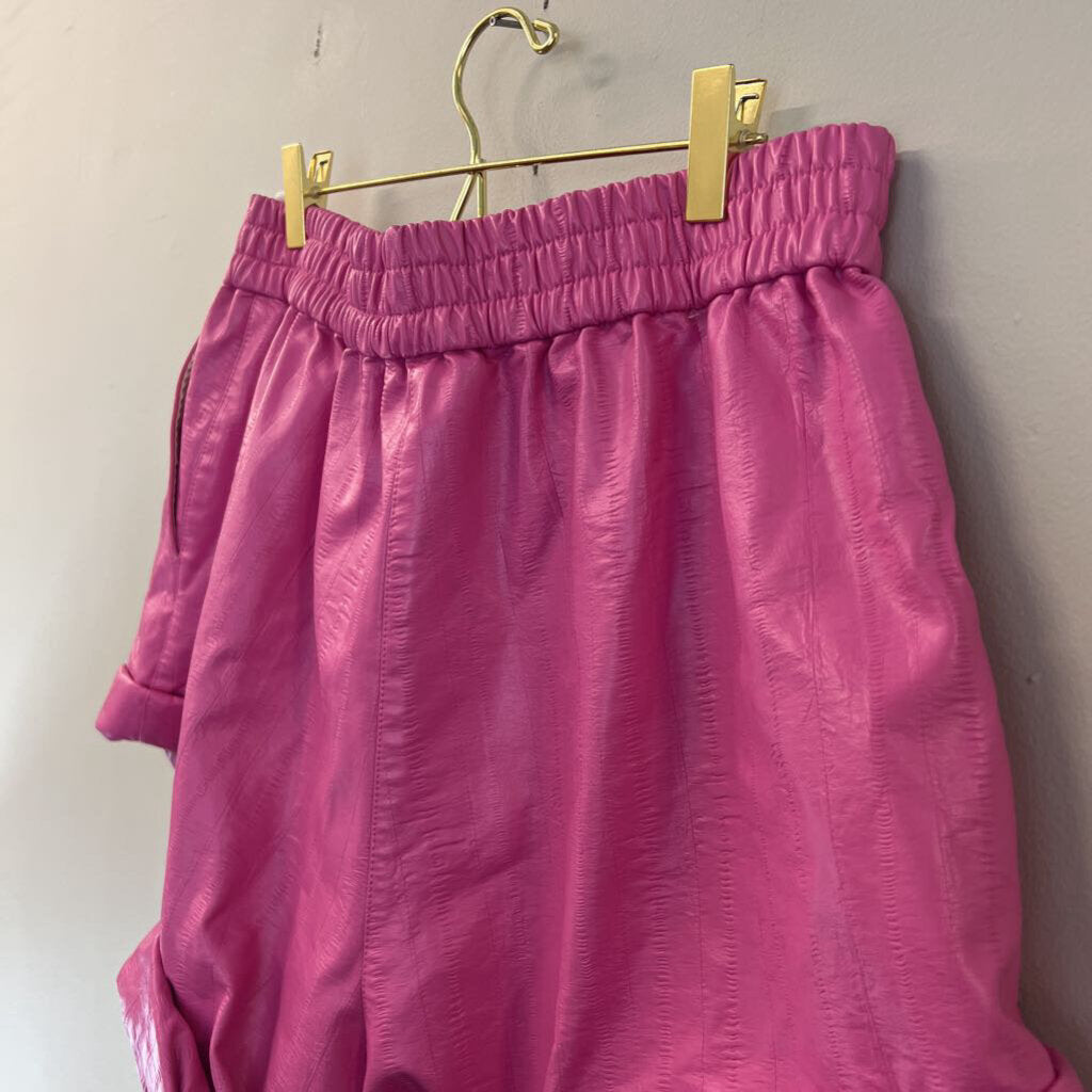 Rotate Pink Leather Shorts 10