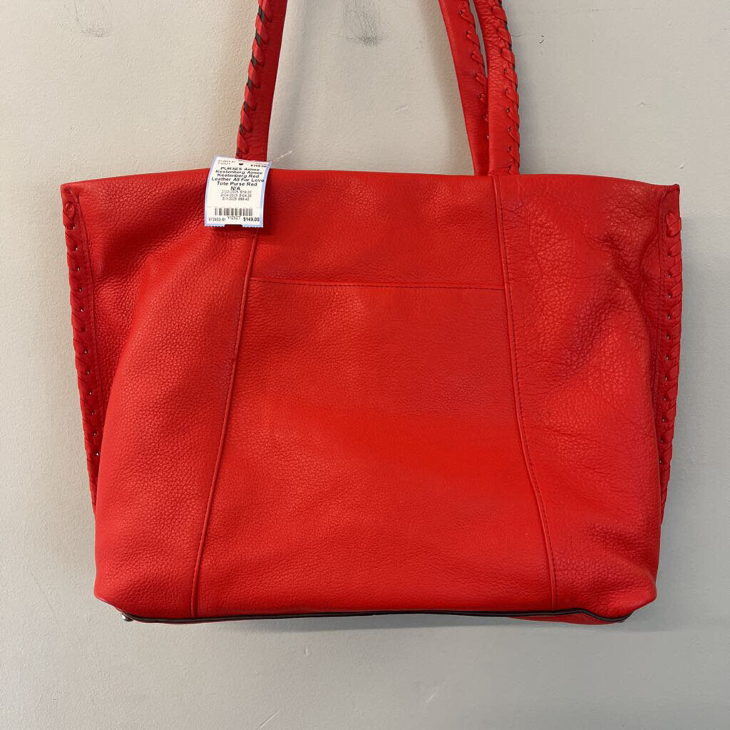 Aimee Kestenberg Red Leather All For Love Tote Purse