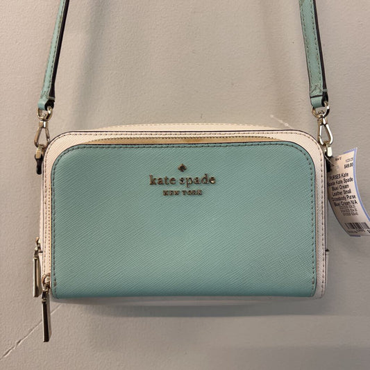 Kate Spade Blue/ Cream Leather Small Crossbody Purse