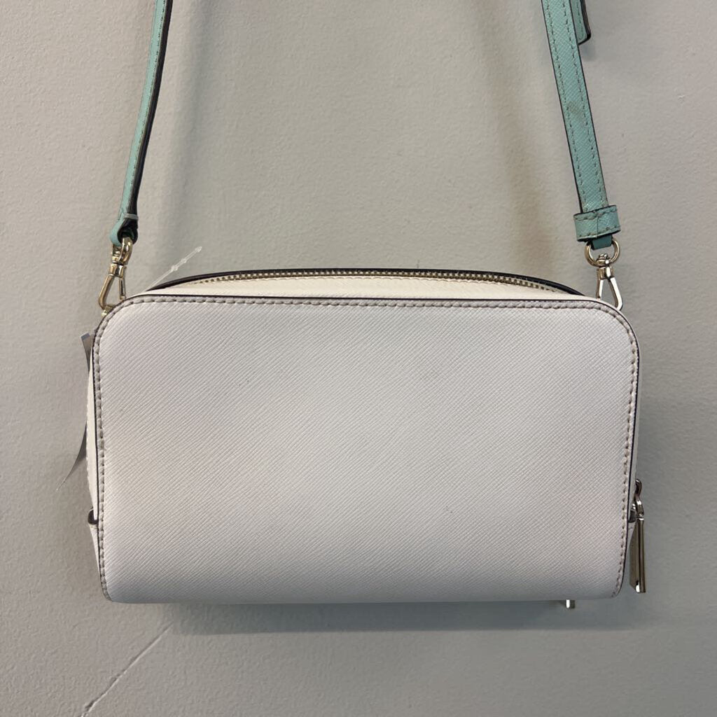 Kate Spade Blue/ Cream Leather Small Crossbody Purse