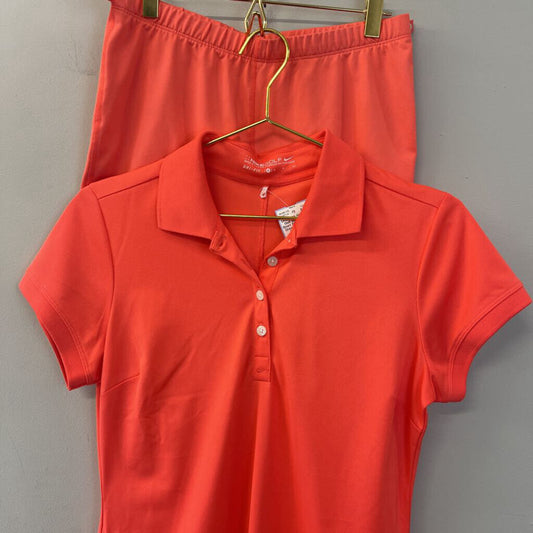 Nike Golf Bright Coral Short Sleeve Collard Dress With Shorts Small