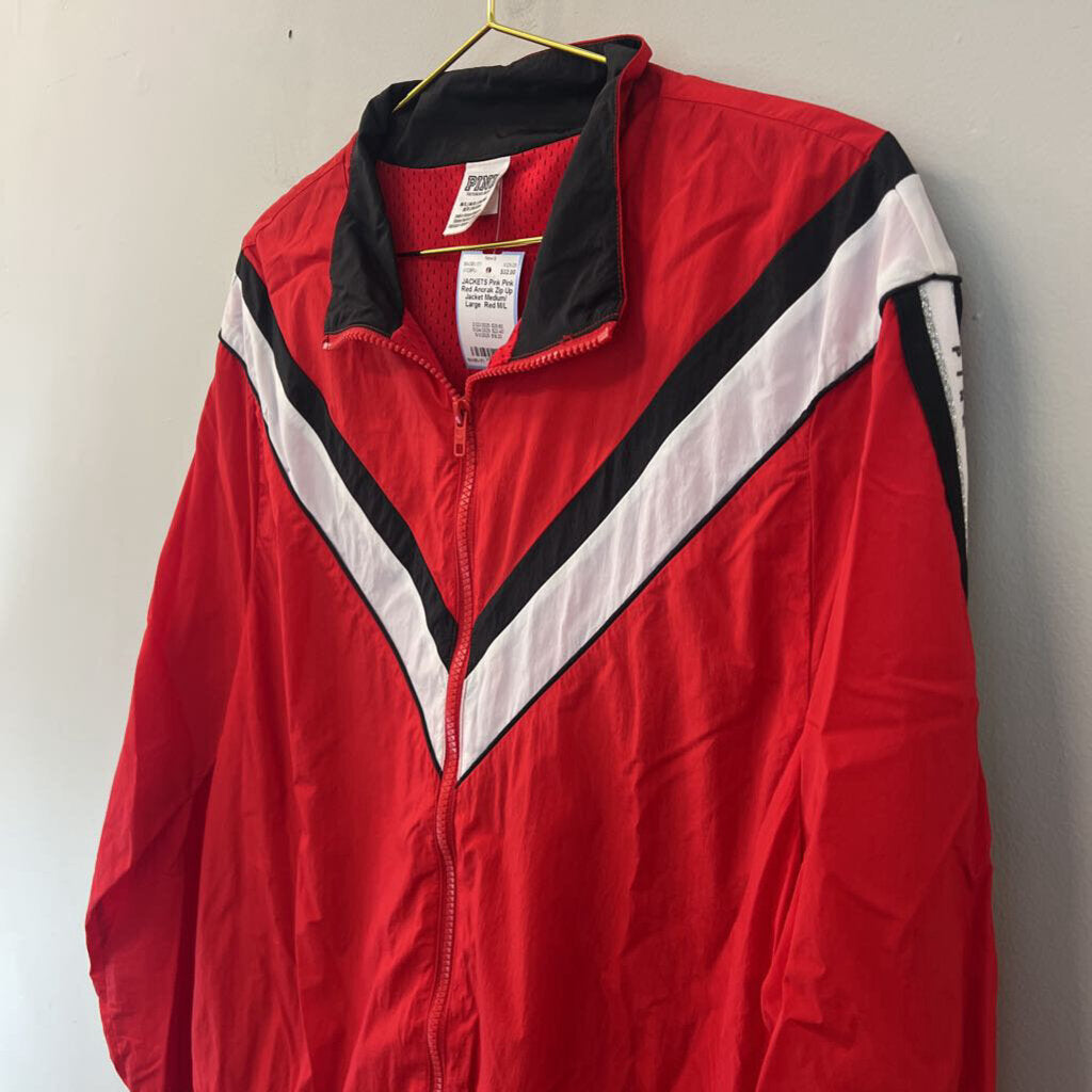 Pink Red Anorak Zip Up Jacket Medium/ Large