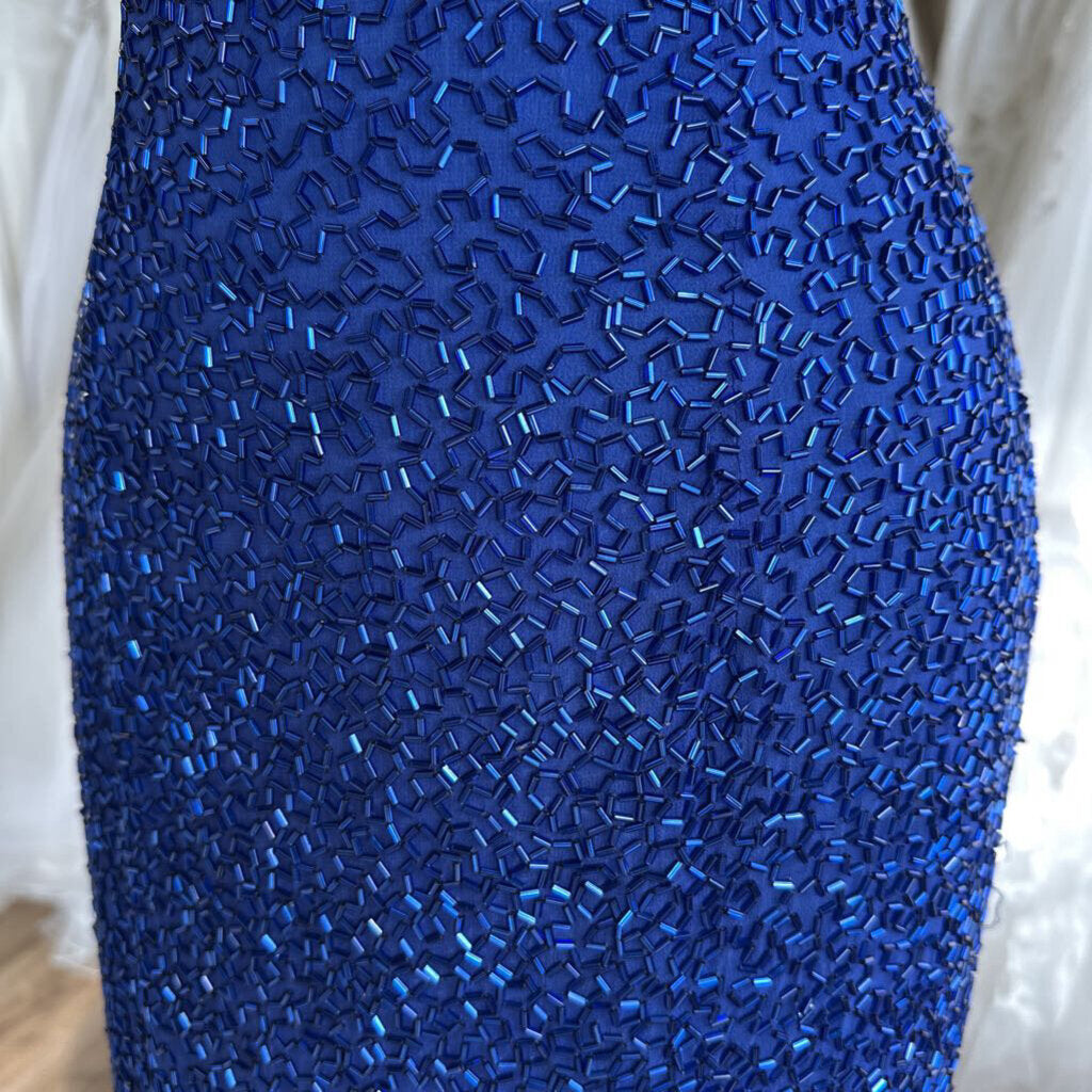 Vintage Oleg Cassini Full Beaded Halter Long Formal 6