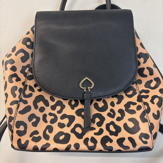 Kate Spade Adel Leopard Leather Flap Backpack