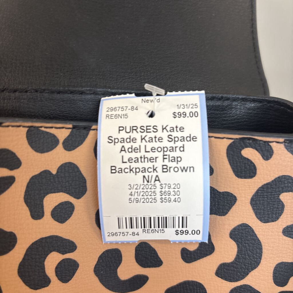 Kate Spade Adel Leopard Leather Flap Backpack