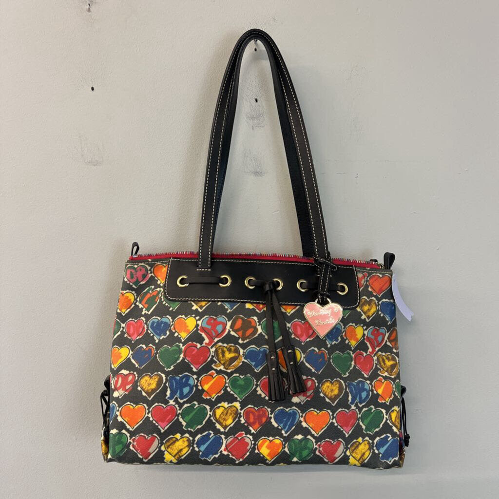 Dooney & Bourke Black/ Multi Y2K Crayon Hearts Purse