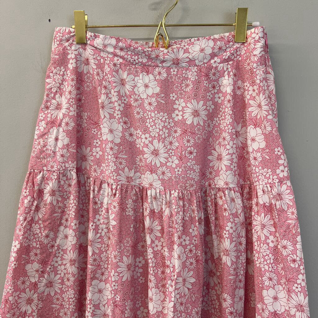 Altar'd State Pink Flower Print Maxi Skirt Large