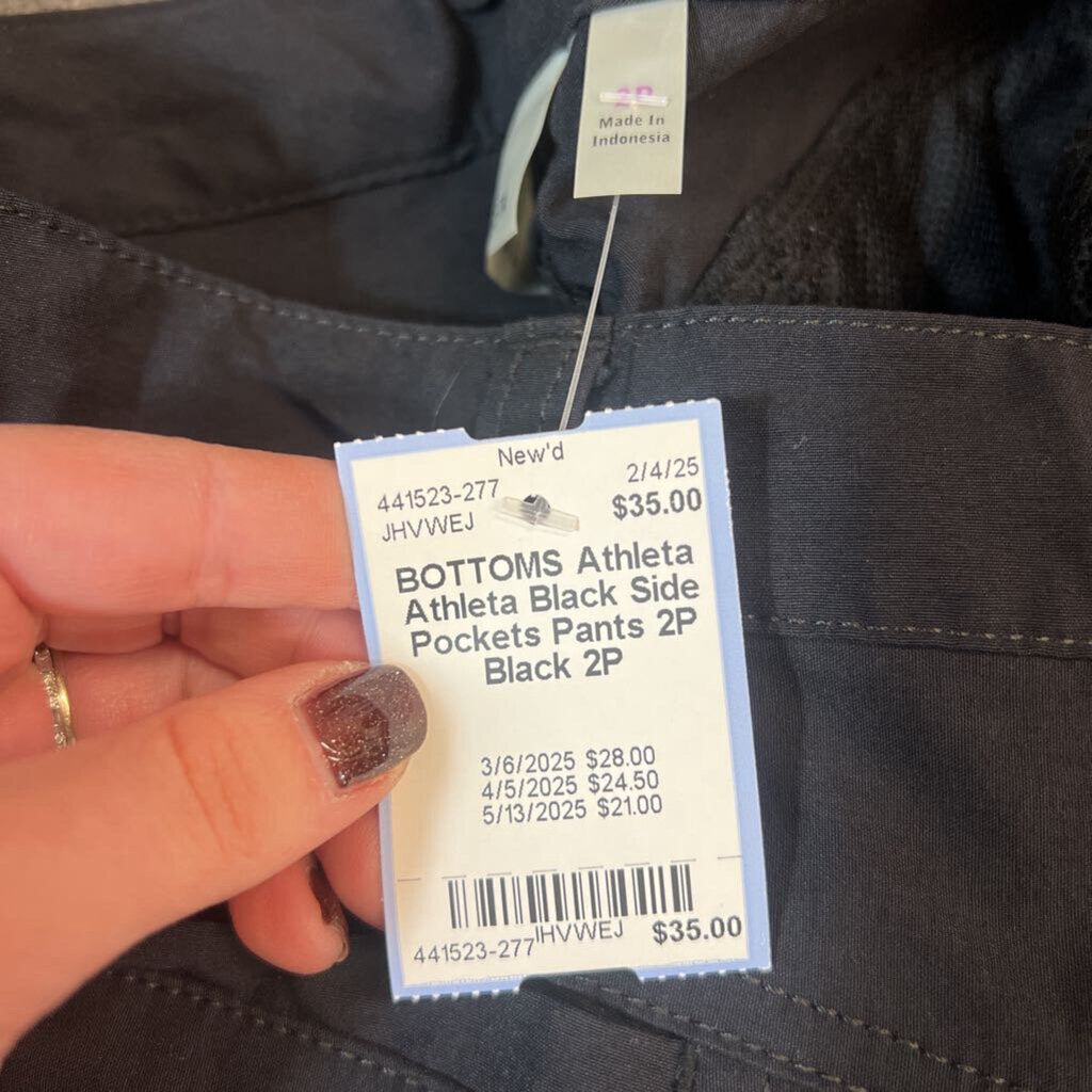 Athleta Black Side Pockets Pants 2P