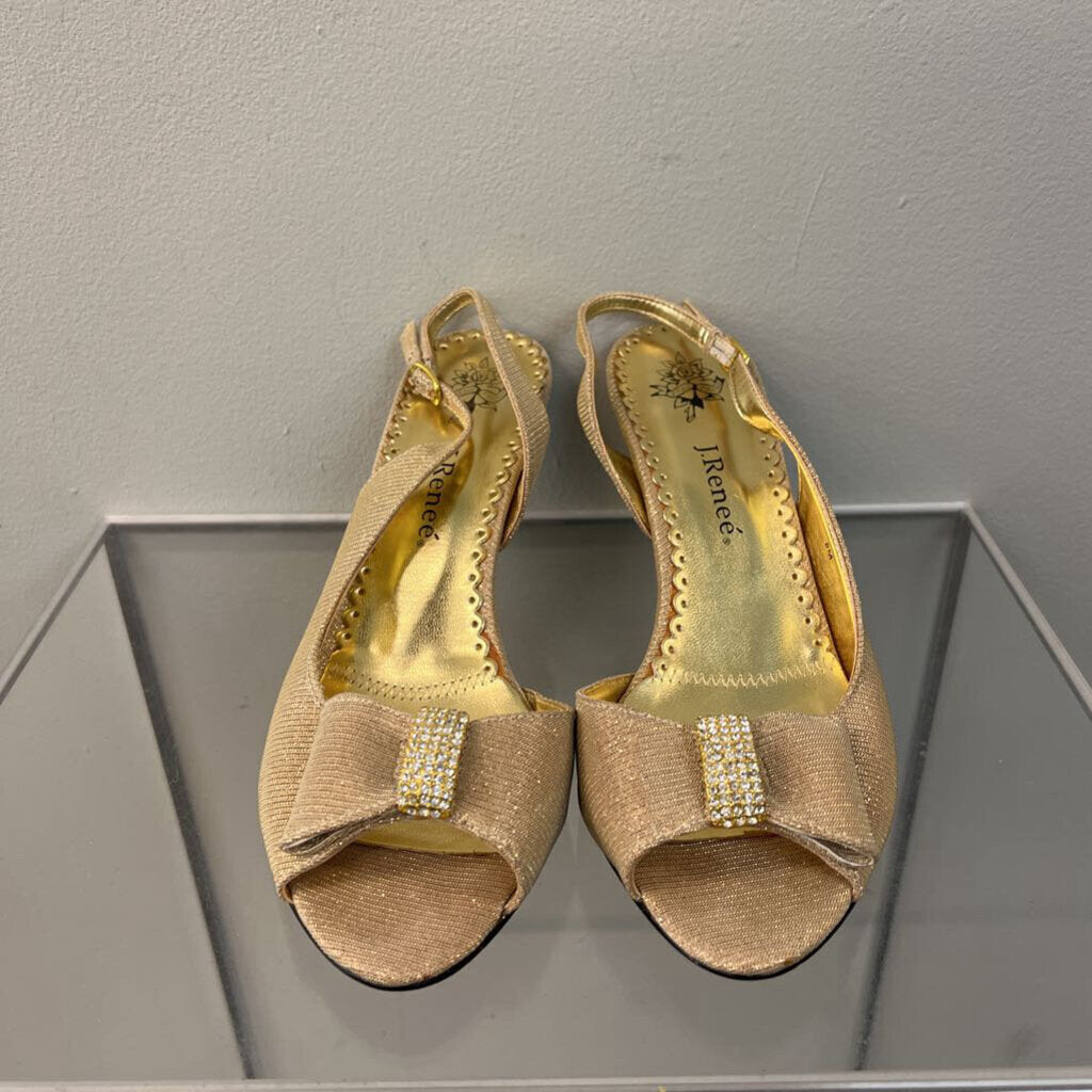 J. Renee Dayna Gold Shimmer Heels 8