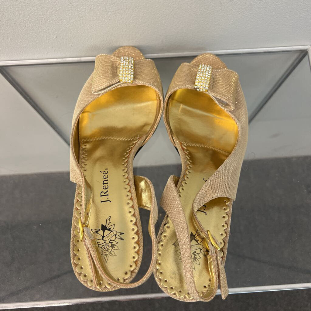 J. Renee Dayna Gold Shimmer Heels 8