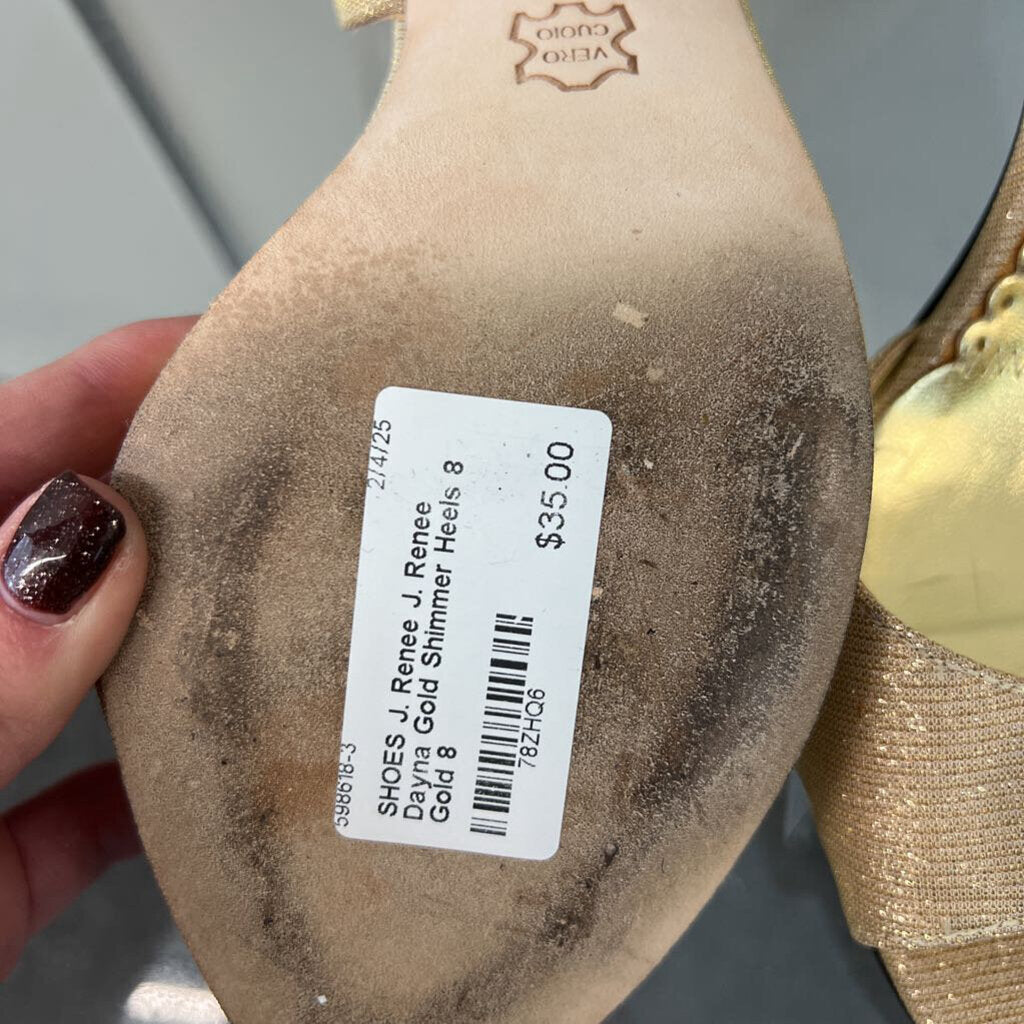 J. Renee Dayna Gold Shimmer Heels 8