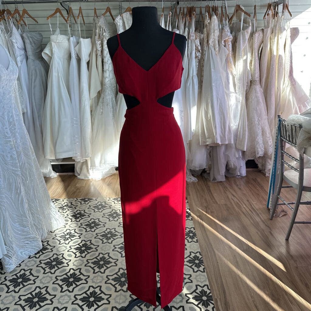 Andrea Polizzi Red Open Sides/ Back Long Formal Dress 6