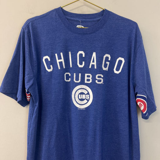 Hands High Blue/ White Chicago Cubs Short Sleeve Graphic Tee Extra Large