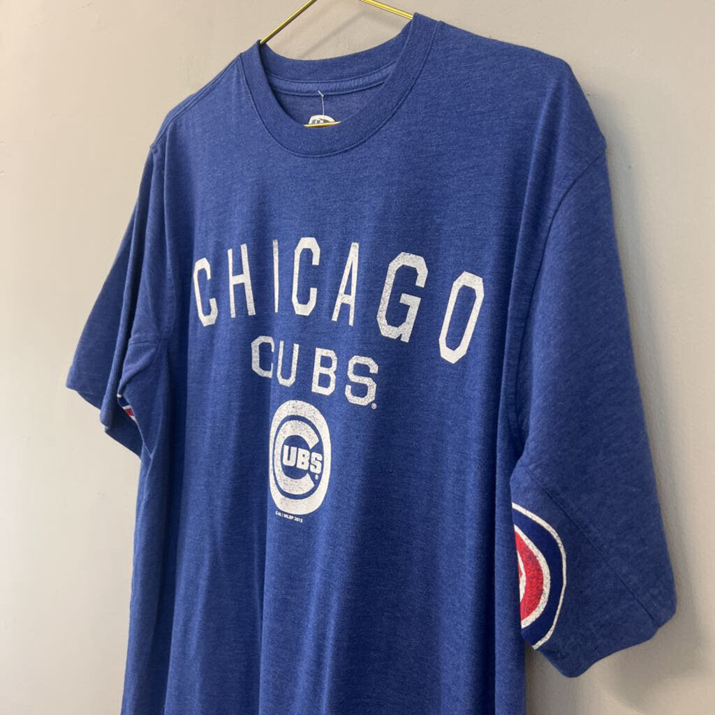 Hands High Blue/ White Chicago Cubs Short Sleeve Graphic Tee Extra Large