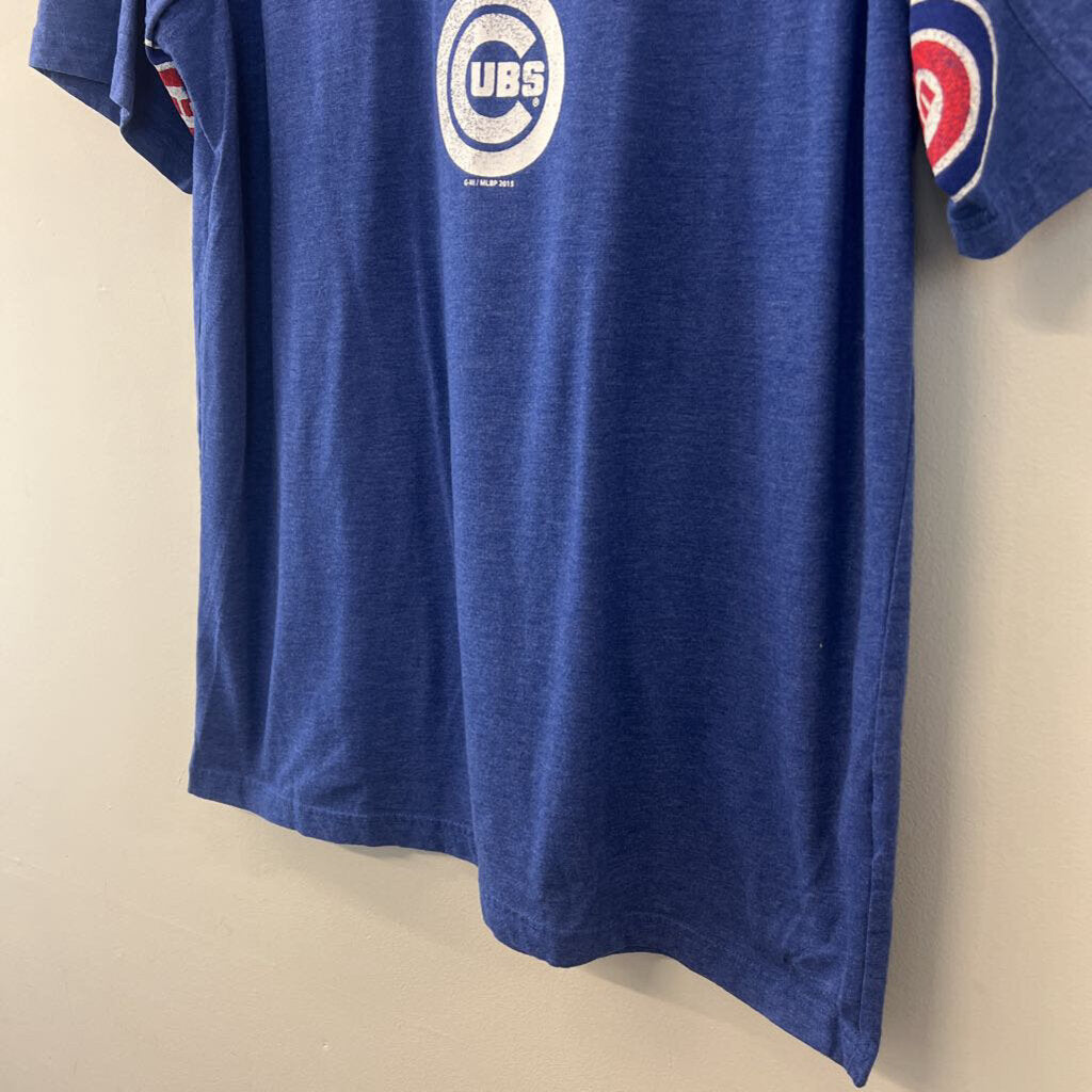 Hands High Blue/ White Chicago Cubs Short Sleeve Graphic Tee Extra Large