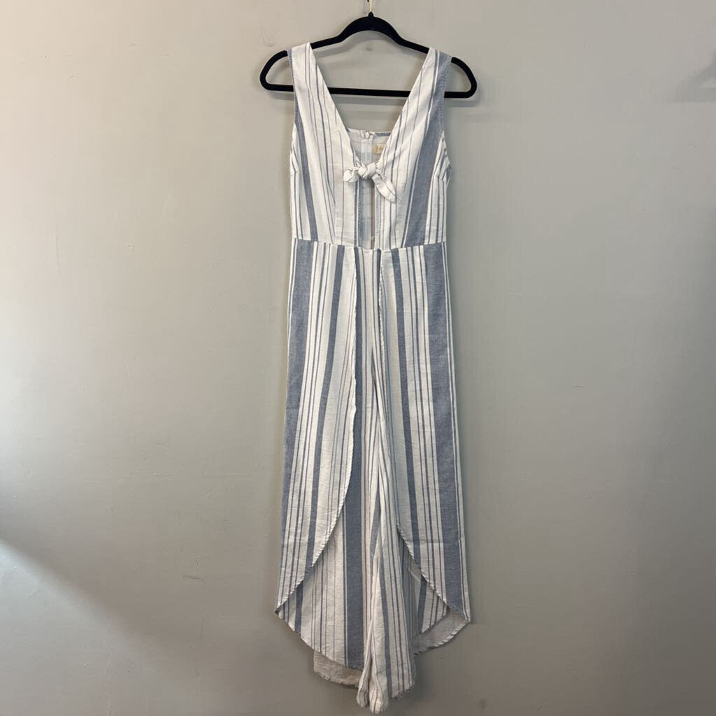 Altar'd State Blue/ White Striped Jumpsuit Small