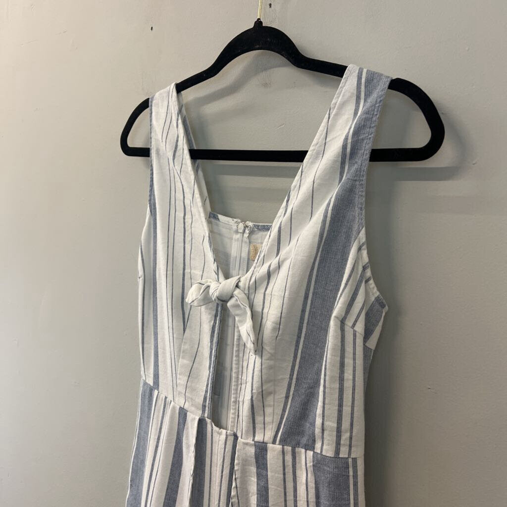 Altar'd State Blue/ White Striped Jumpsuit Small