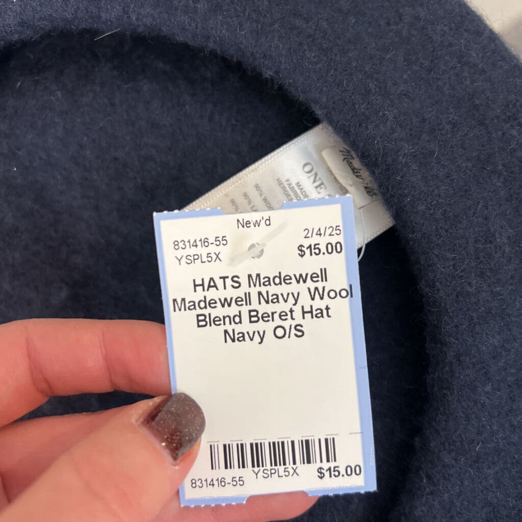 Madewell Navy Wool Blend Beret Hat