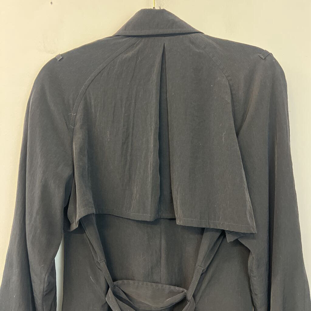 Gap Black Open Front Tie Waist Jacket Medium