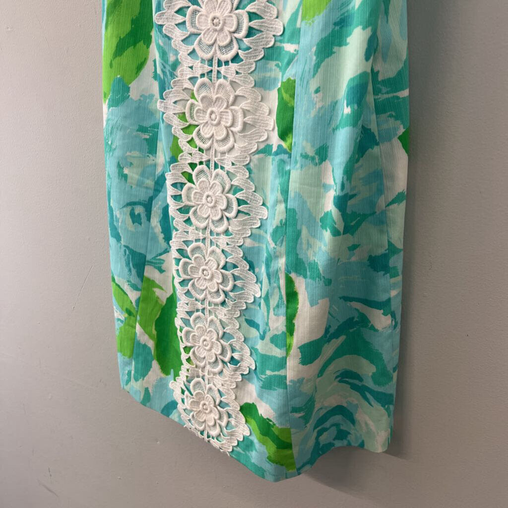 Lilly Pulitzer Blue/ White Print Pearl Shift Dress 0