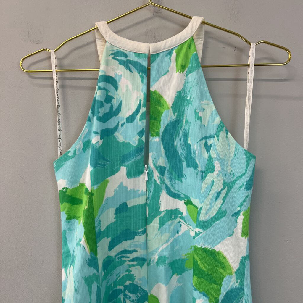 Lilly Pulitzer Blue/ White Print Pearl Shift Dress 0