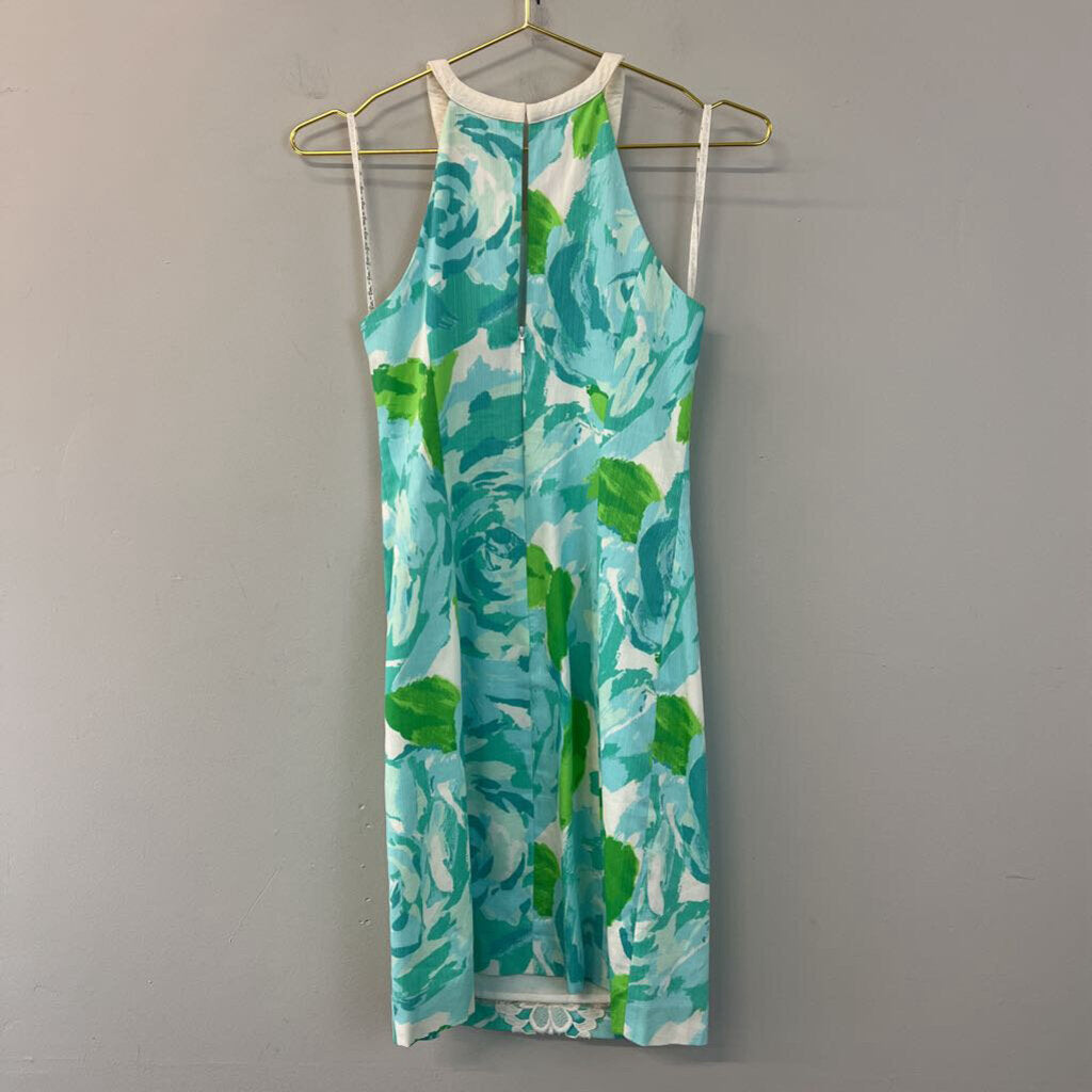 Lilly Pulitzer Blue/ White Print Pearl Shift Dress 0