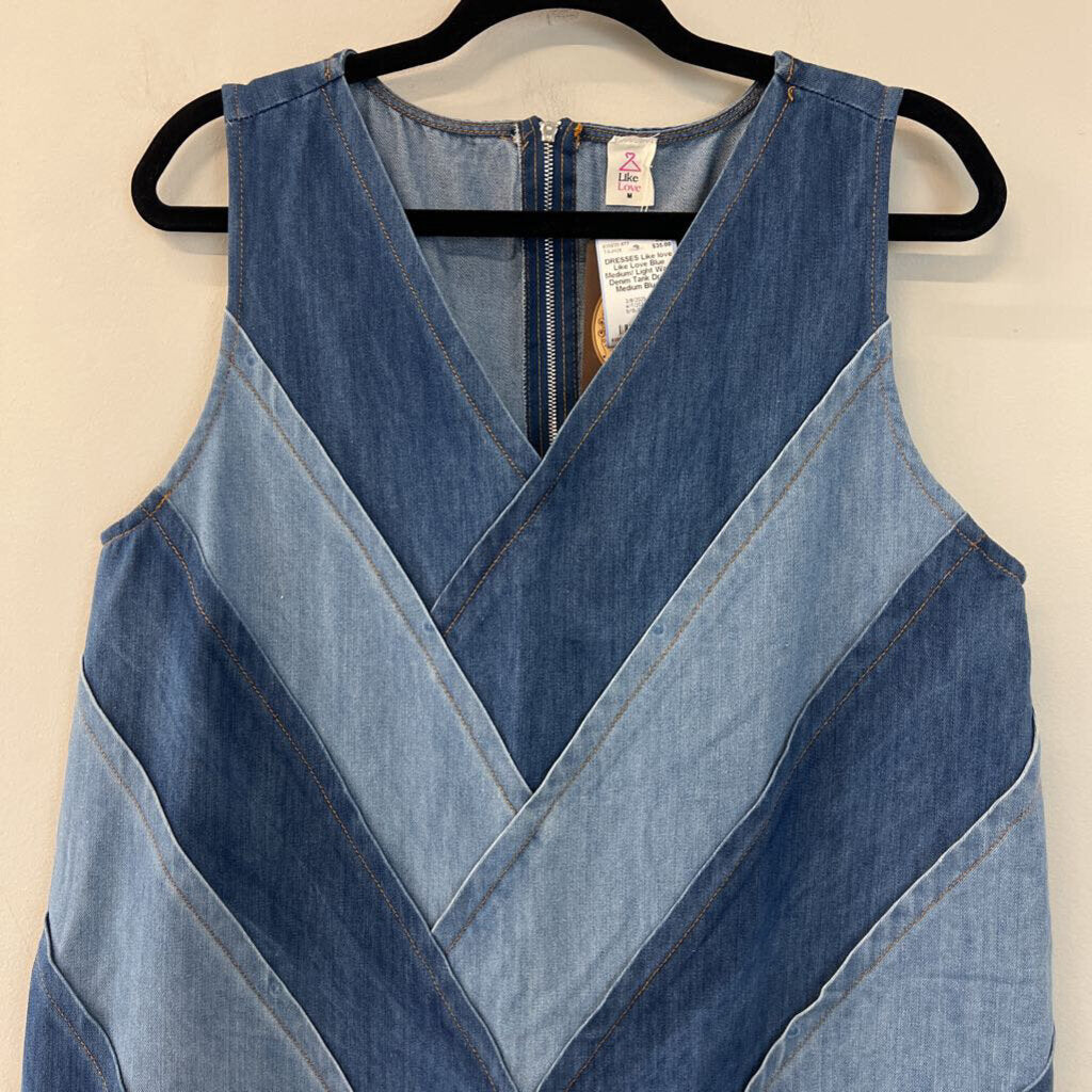 Like Love Blue Medium/ Light Wash Denim Tank Dress Medium