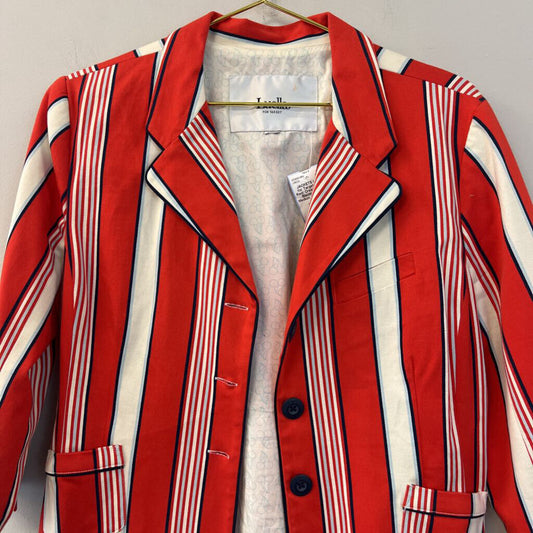 Luella Red/ Cream Striped Blazer Jacket Medium